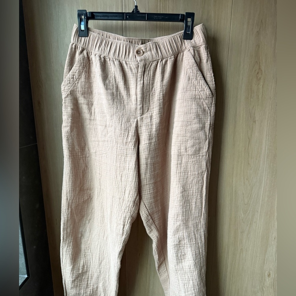 Pact Cropped Gauze Pants in Taupe - Picture 8 of 10